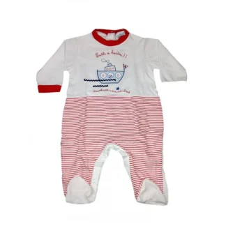 Tuta tutina cotone bimbo neonato Dolcemiele bianco rosso 6 - 9 m