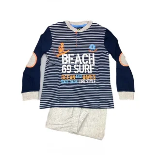Pigiama maglia maglietta pantalone bimbo bambino Navigare grigio blu 6A