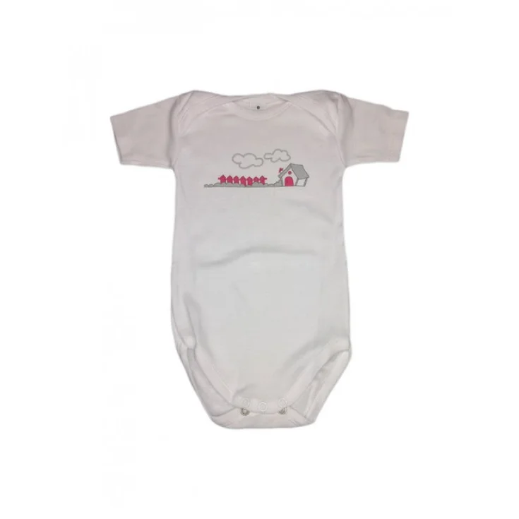 Body bodino intimo neonato bimba mezza manica Rapife bianco rosa 12 m