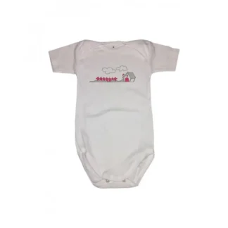 Body bodino intimo neonato bimba mezza manica Rapife bianco rosa 6 m