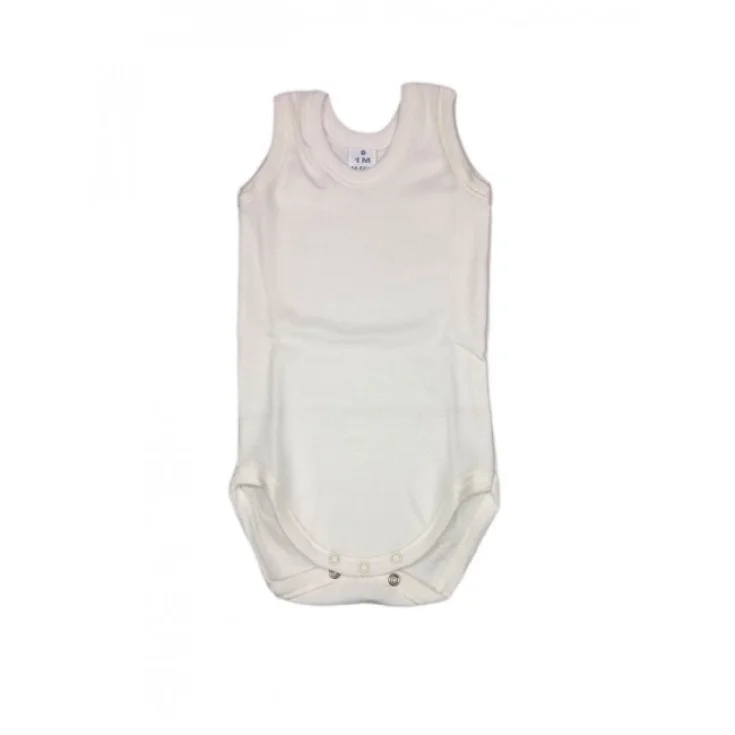 Body bodino intimo cotone biologico neonato bimbo bimba senza manica Rapife panna 3 m