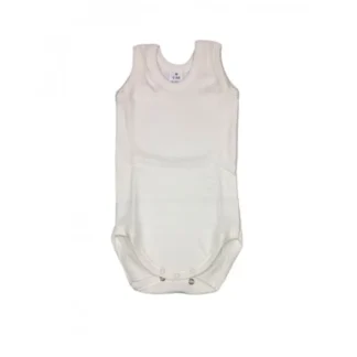 Body bodino intimo cotone biologico neonato bimbo bimba senza manica Rapife panna 12 m