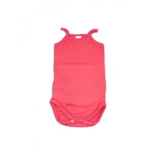 Body bodino intimo cotone biologico neonato bimba senza manica bretellina Rapife fragola 9 m