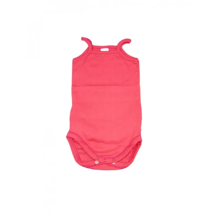 Body bodino intimo cotone biologico neonato bimba senza manica bretellina Rapife fragola 24 m