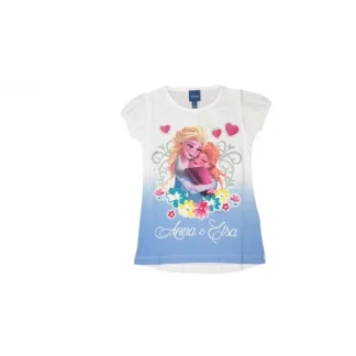 T-shirt maglia maglietta cotone bimba bambina Disney Frozen bianco 4A
