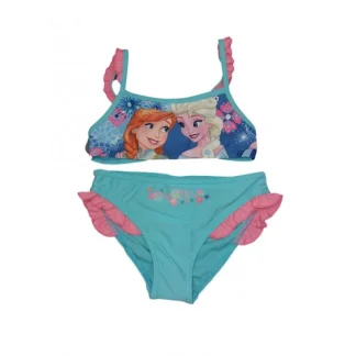 Costumino costume da bagno 2 pezzi bikini bimba bambina Disney Frozen turchese 8A