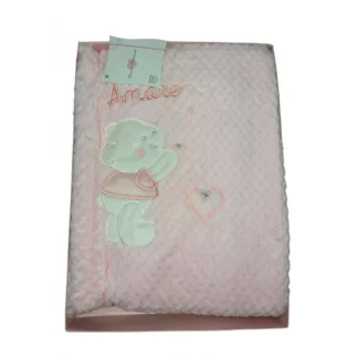 Copertina coperta culla carrozzina bimba neonato T&R rosa TU
