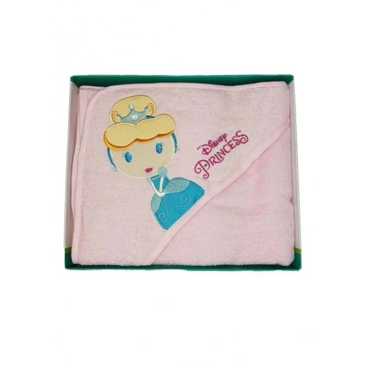 Accappatoio triangolo bimba neonato spugna principesse Disney baby rosa TU