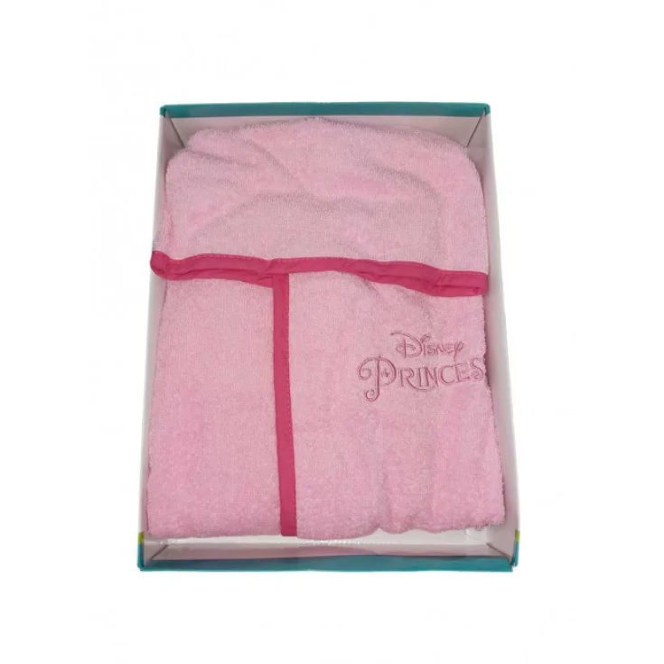 Accappatoio bimba spugna cotone neonato Disney Principesse rosa 36 m