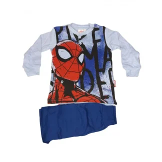 Pigiama maglia maglietta pantalone bimbo bambino Spiderman cielo azzurro 4A