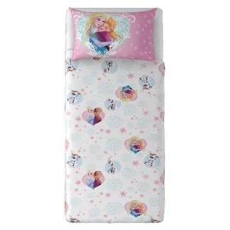 Completo lenzuola parure letto bambina piazza singola Disney Frozen TU