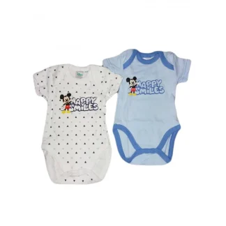 Bi-pack body bodino bimbo neonato mezza manica Disney baby Mickey 36 m