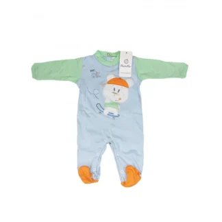 Tuta tutina cotone bimbo neonato Pastello cielo 3 - 6 m