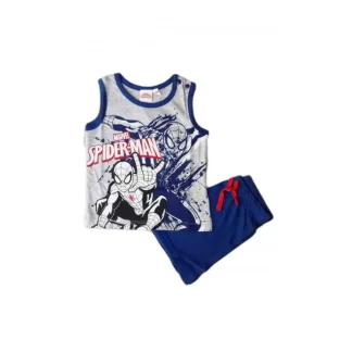 Completo canotta pantaloncino bimbo bambino Arnetta Spiderman grigio azzurro 24 m