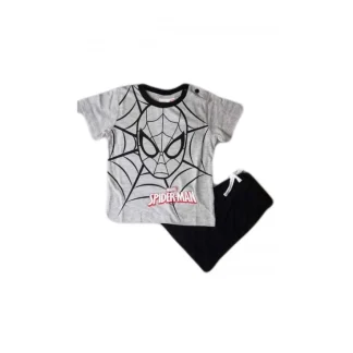 Completo maglia maglietta pantaloncino bimbo bambino Arnetta Spiderman grigio blu 24 m