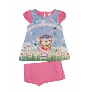 Completo maglia maglietta pantaloncino bimba neonatoEllepi rosa 3 m