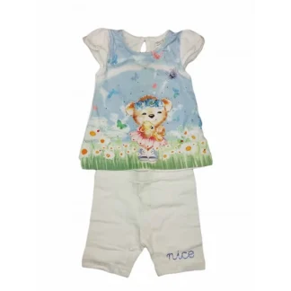 Completo maglia maglietta pantaloncino bimba neonatoEllepi bianco 18 m
