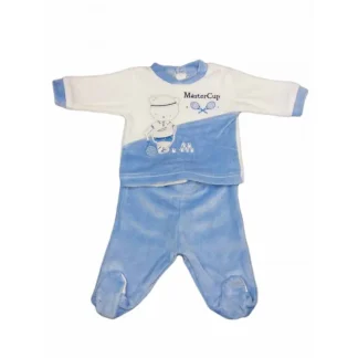 Completo 2pz ciniglia bimbo neonato Ellepi panna cielo 6 m