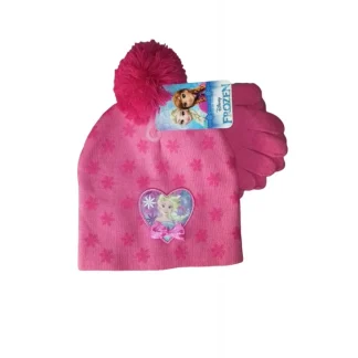 Set 2pz cappello guanti bambina Disney Frozen rosa tg 54