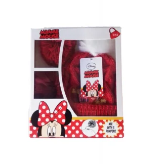 Cappello bambina Disney Minnie 3 pompons rosso tg 52