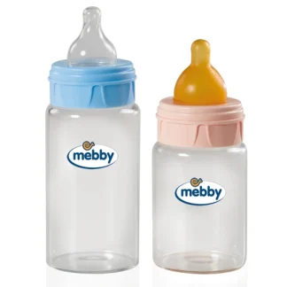 Medel Mebby Biberon In Vetro Con Tettarella In Silicone Colore Rosa 0M+ 180ml