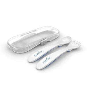 Nuvita Set Cucchiaio + Forchetta in Astuccio Blu