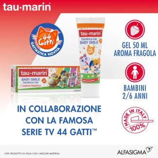 Dentifricio Gel Baby Smile 2-6 Anni 44 Gatti Tau Marin 50ml