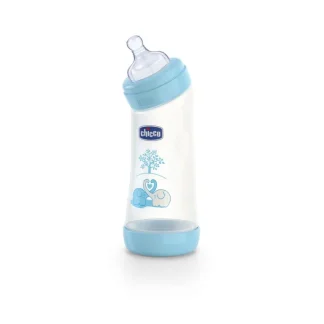 Chicco Biberon Benessere Angolato Polipropilene E Silicone Boy 250ml +0Mesi