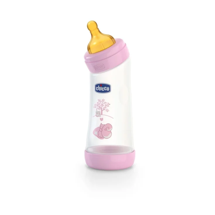 Chicco Biberon Benessere Angolato Polipropilene E Caucciù Girl 250ml +0Mesi