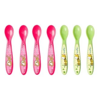 Nuvita Set 7 Cucchiai Colore Rosa E Verde