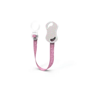 Nuvita Nastrino Porta Succhietto con Anello in Silicone Rosa