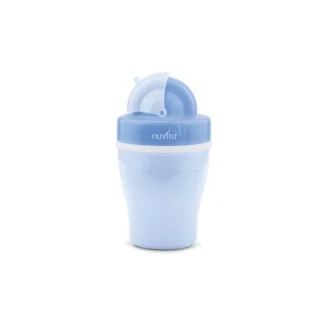 Nuvita Tazza Con Cannuccia E Doppio Isolamento Termico Colore Blu 1 Pezzo