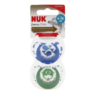 Nuk Succhietti Genius Color Silicone 6-18 2 Pezzi