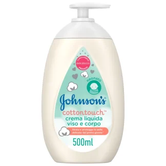Johnson's Baby, Crema Liquida Viso e Corpo, Cottontouch, 500m