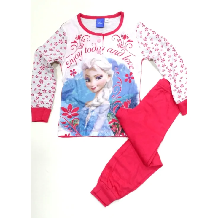 Pigiama maglia maglietta pantalone bimba bambina Disney Frozen rosa 4A