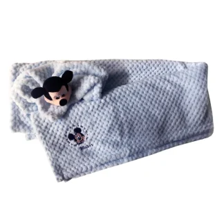 Set 2pz confezione regalo copertina coperta culla carrozzina con dou dou bimbo neonato ellepi Disney baby Mickey cielo TU