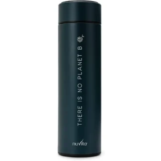 Borraccia Termica con Termometro Blu Scuro Nuvita