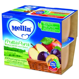 Frutta Pura Mellin Prugna Mela 4x100g