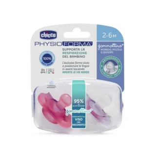 Succhietto Gommottino PhysioForma 2-6M Rosa in Silicone CHICCO 2 Succhietti