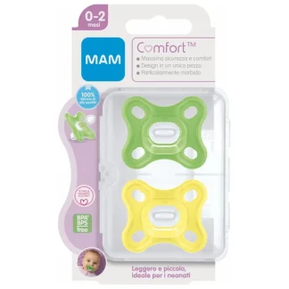 Mam Comfort Succhietto Silicone 0-2mesi Neutro 2 Pezzi