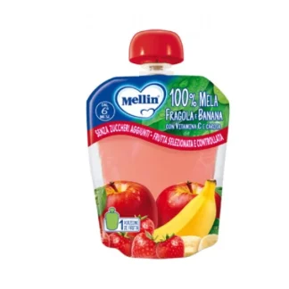 Merenda 100% Mela Fragola Banana Mellin 90g