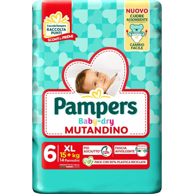 Mutandino Baby Dry 6 XL Pampers 14 Pezzi