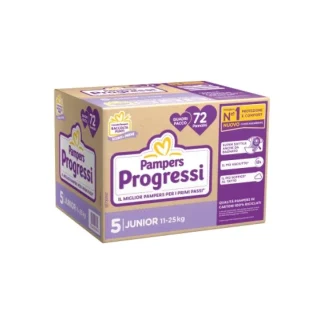Pannolini Tg.5 Junior Pampers Progressi Quadri Pack 72 Pezzi
