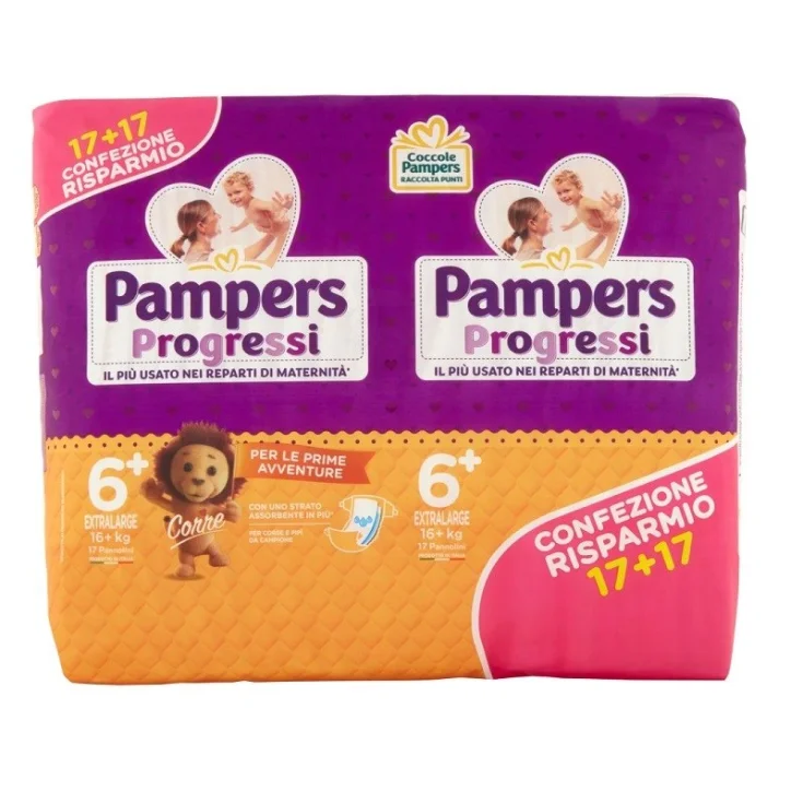 Pampers Progressi XL Pacco Doppio 34 Pezzi