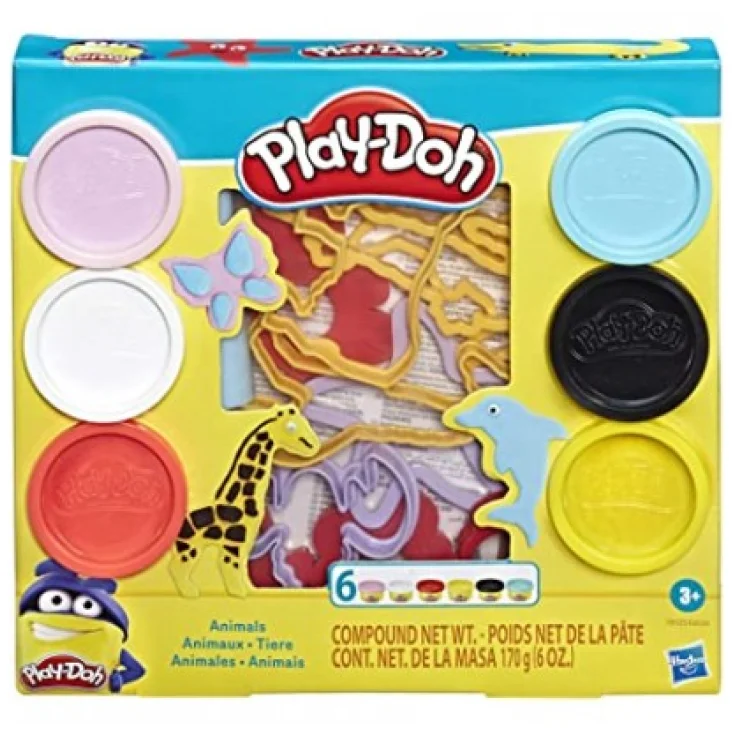 Play-Doh Forme Animali Assortiti Hasbro 6 Vasetti con Formine