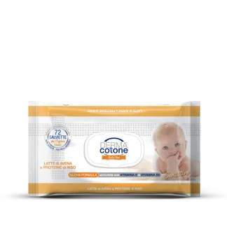 Salviette Latte di Avena e Proteine del Riso Dermacotone Baby 72 Pezzi