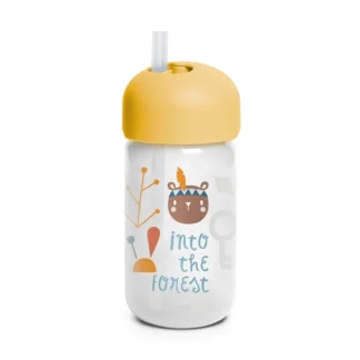 Tazza Con Cannuccia Into The Forest +18 Mesi Giallo Suavinex 340ml