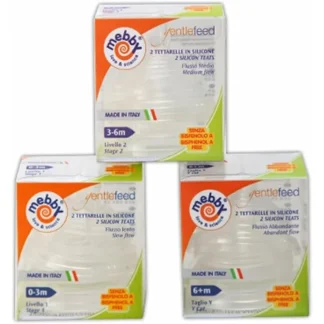 Tettarelle Silcone Anti-Coliche Liv.Y Mebby Gentlefeed Medel