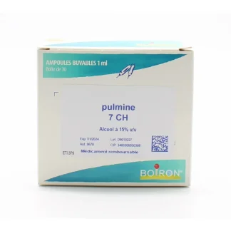 Boiron Pulmine 7CH Ampoules Buvables 30X1ml