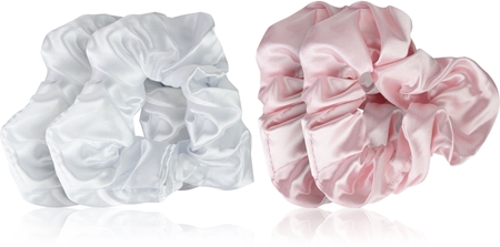 BrushworksSatin Scrunchies Pink & White elastici per capelli 2 pz